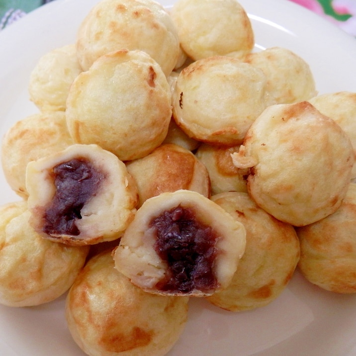 たこ焼き器で作る餡入りポンポンまんじゅう